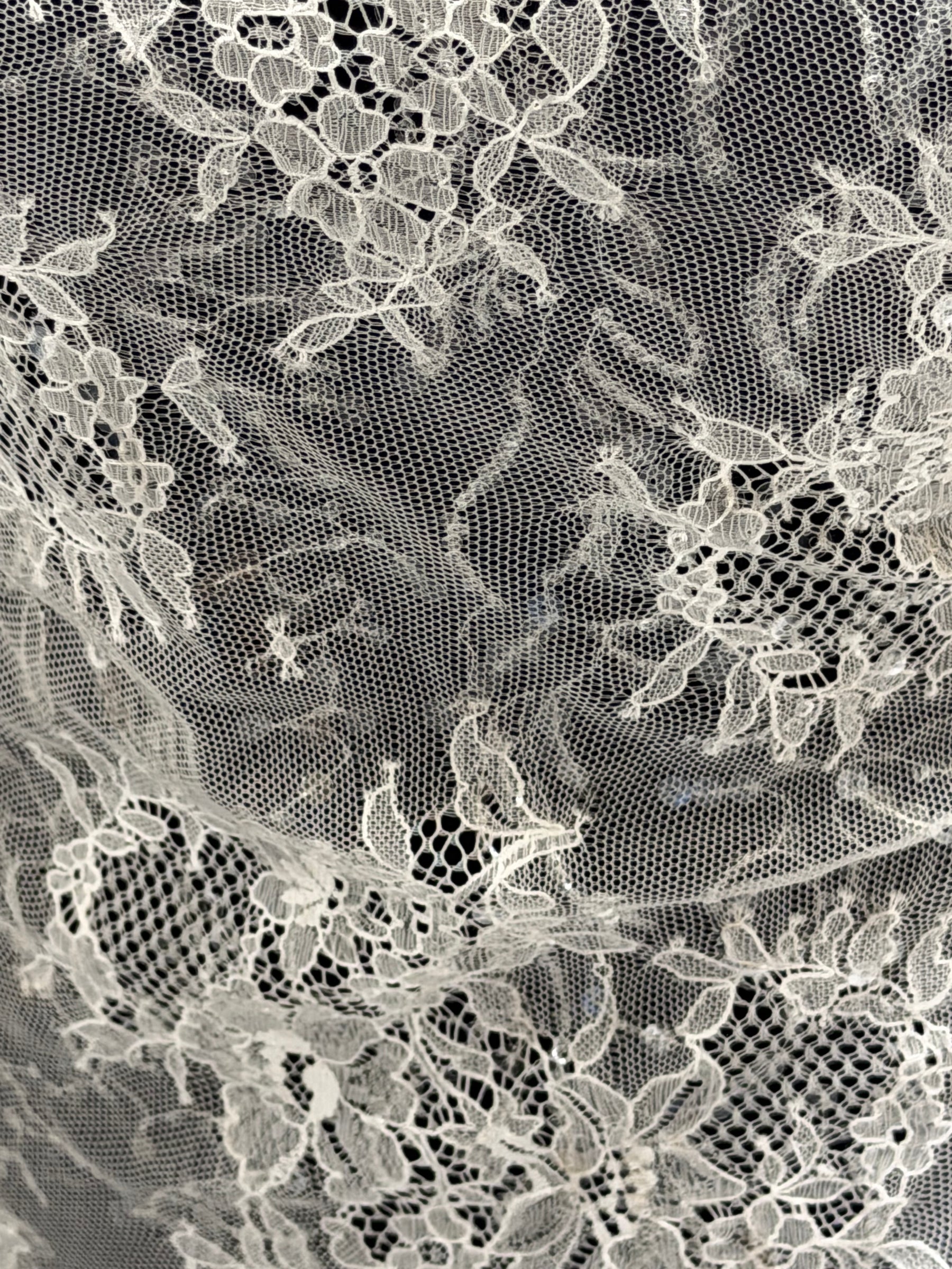 Ivory Sequin Lace - LB6002