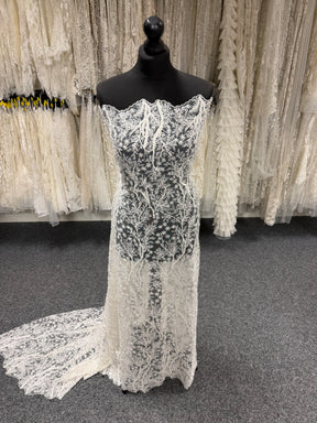 Ivory Embroidered Beaded Tulle - EB1001