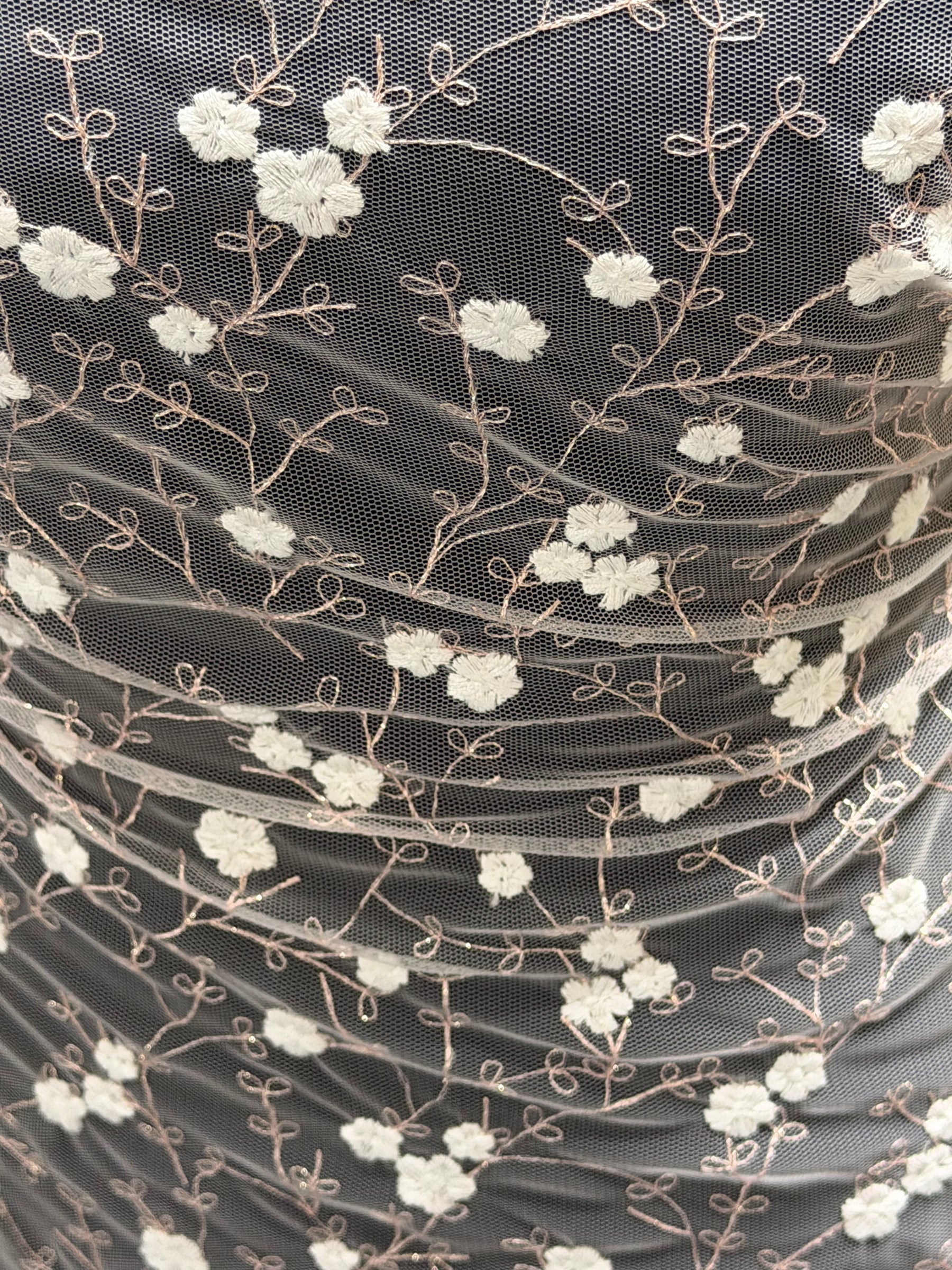 PInk Tulle with Ivory and Pink Embroidered Lace – EU5004
