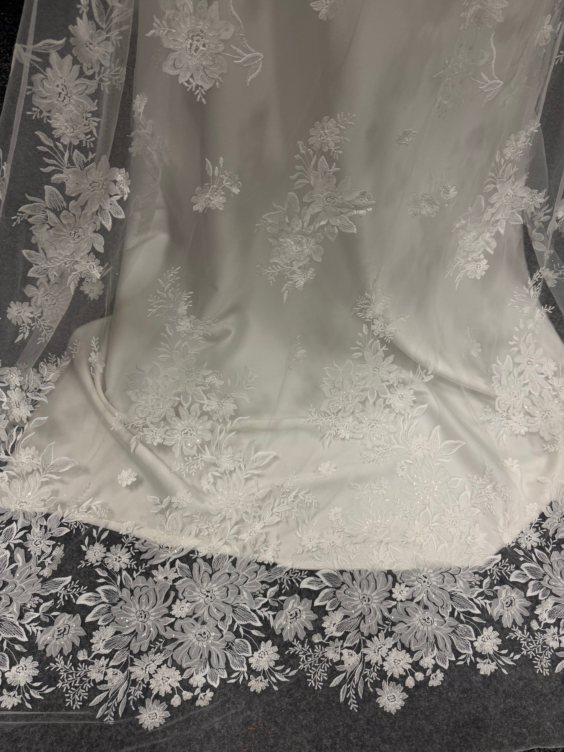 Ivory Sequin Embroidery Lace - EB3041