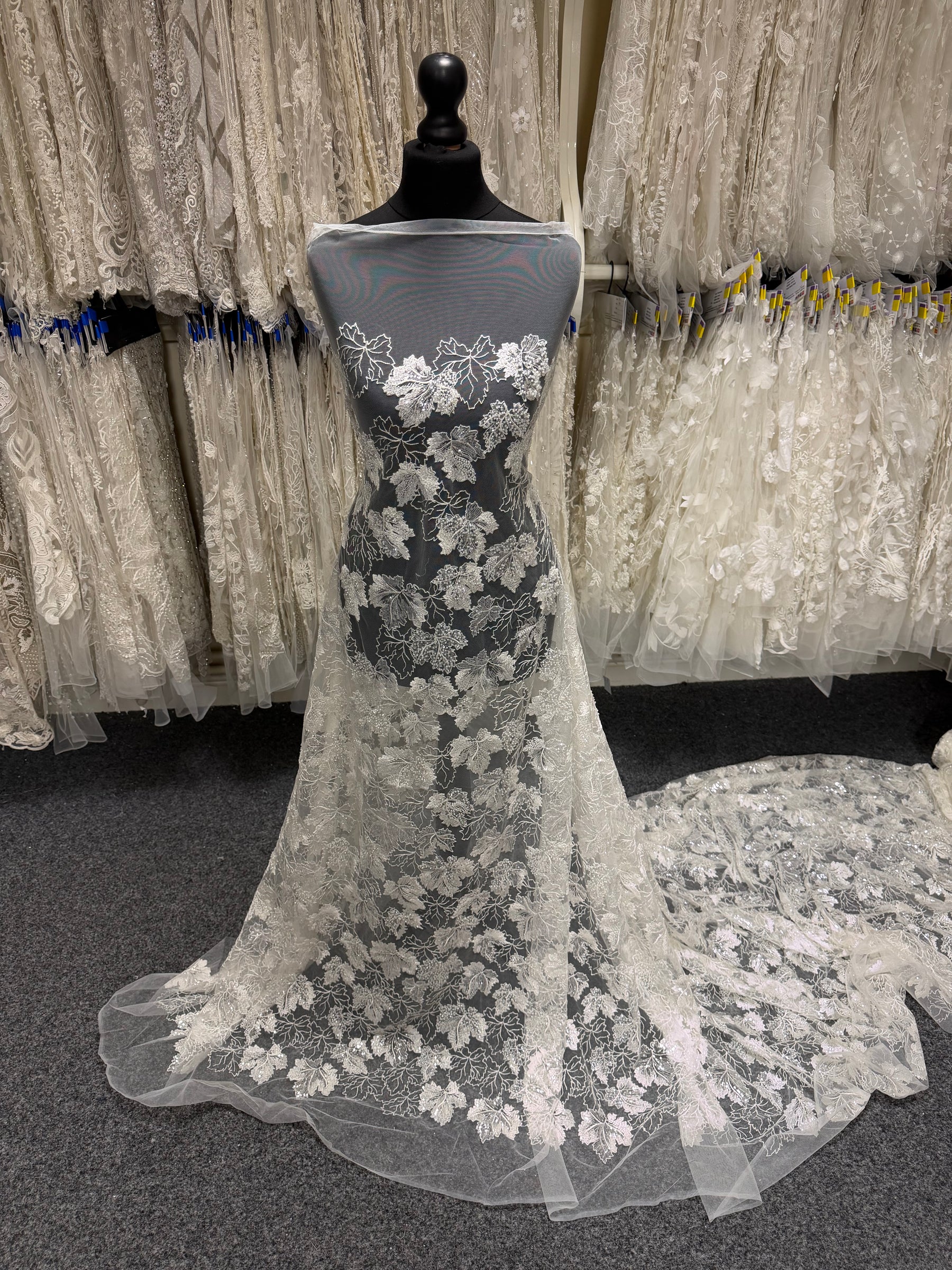 Ivory Sequin Embroidered Lace - EB1102