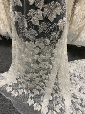 Ivory Sequin Embroidered Lace - EB1102