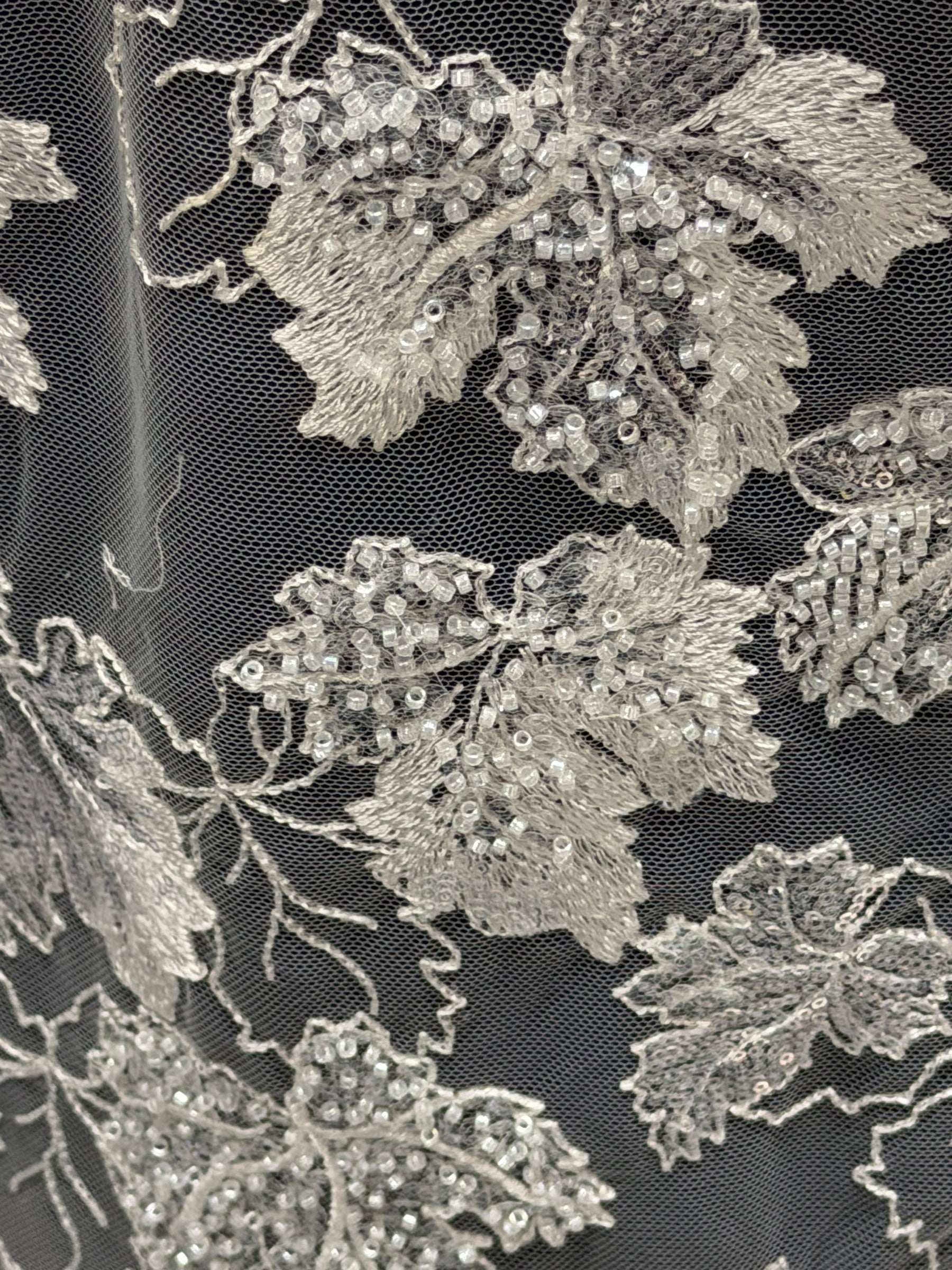 Ivory Sequin Embroidered Lace - EB1102