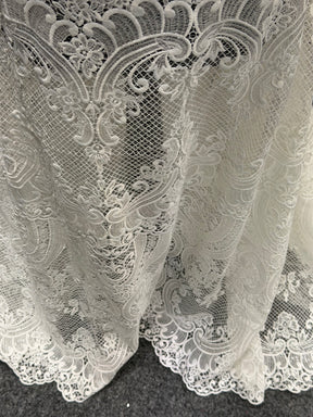 Ivory Sequin Guipure Lace - LB4002
