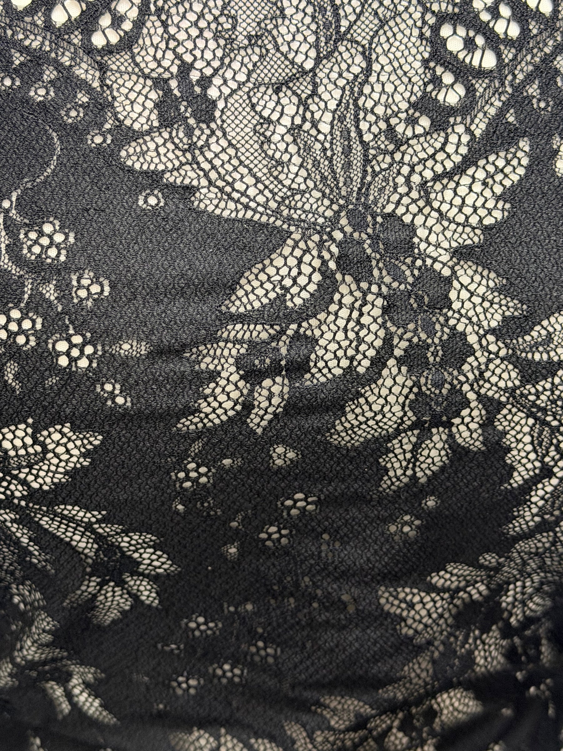 Black Stretch Corded Lace - LA7005