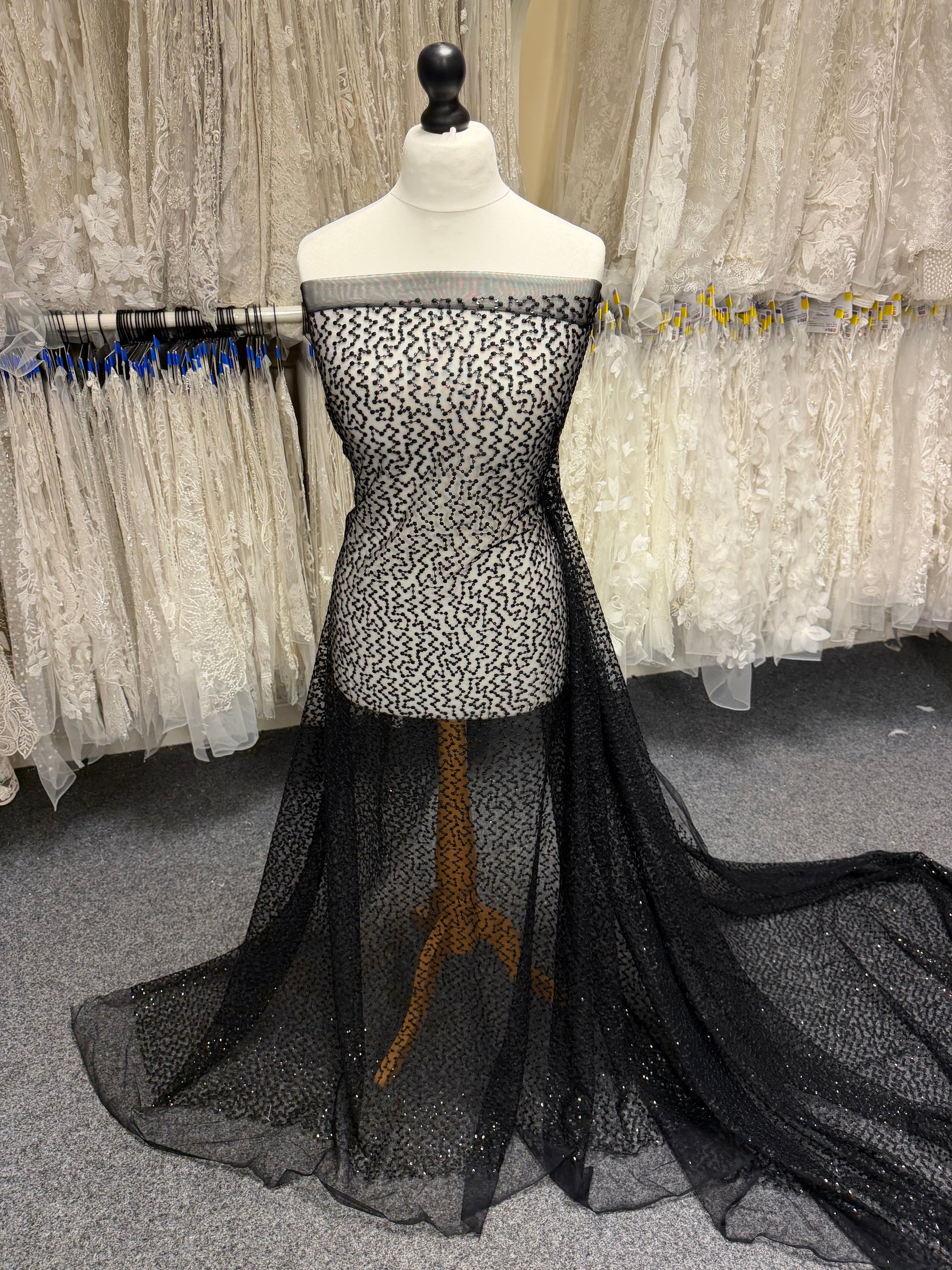 Black Sequin Embroidery Lace - EB3029