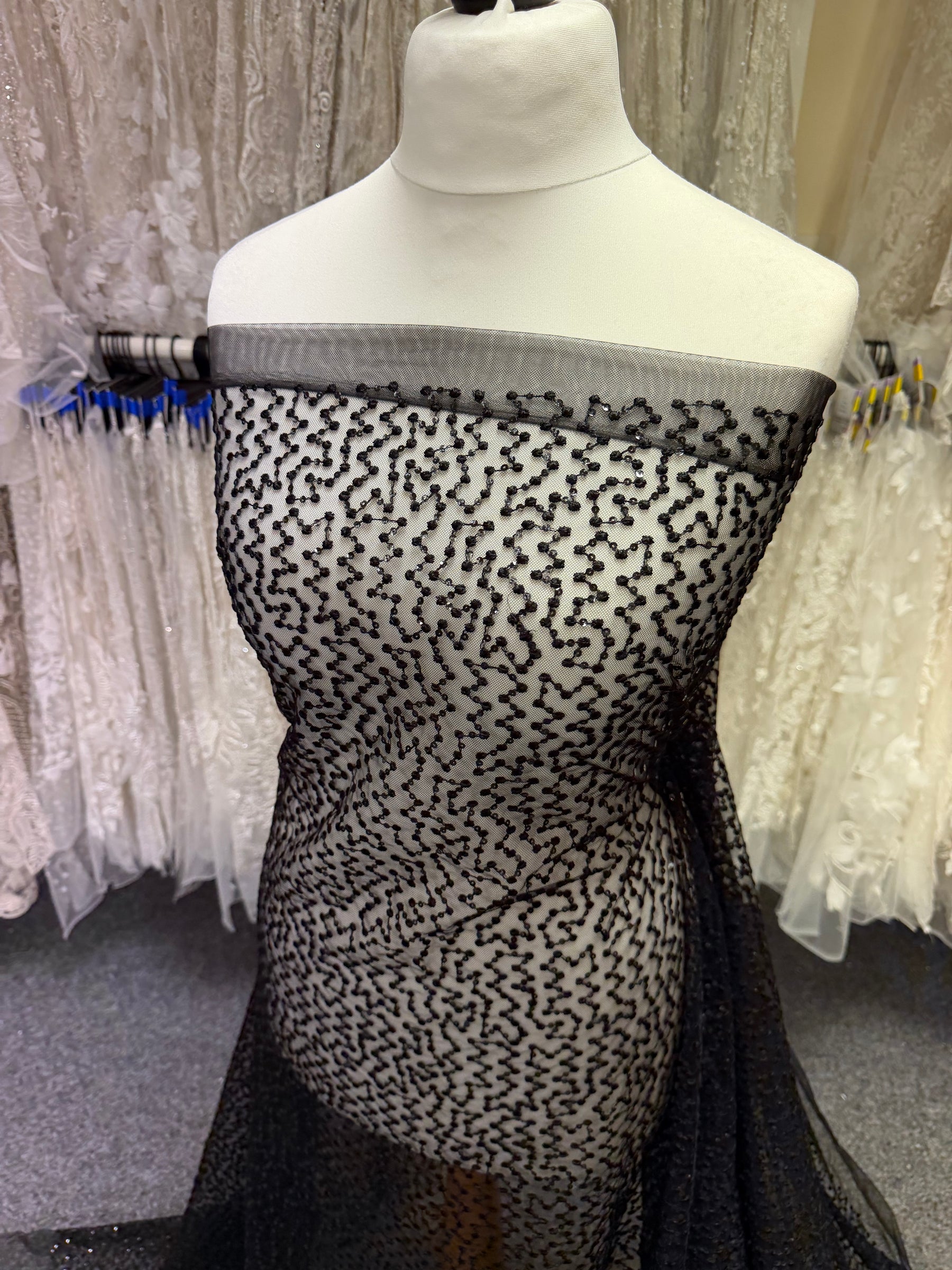 Black Sequin Embroidery Lace - EB3029