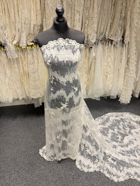 Ivory Embroidered Beaded Tulle - EB1019