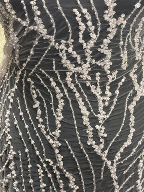 Baby Pink Embroidered Beaded Tulle - EB1018