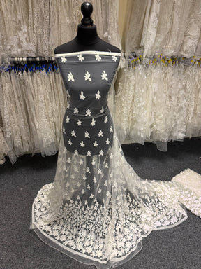 Ivory Embroidered Flower Lace – Entry