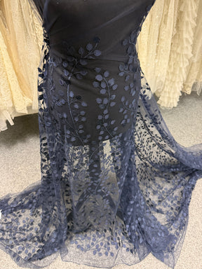 Navy 3D Embroidered Lace - EB5034