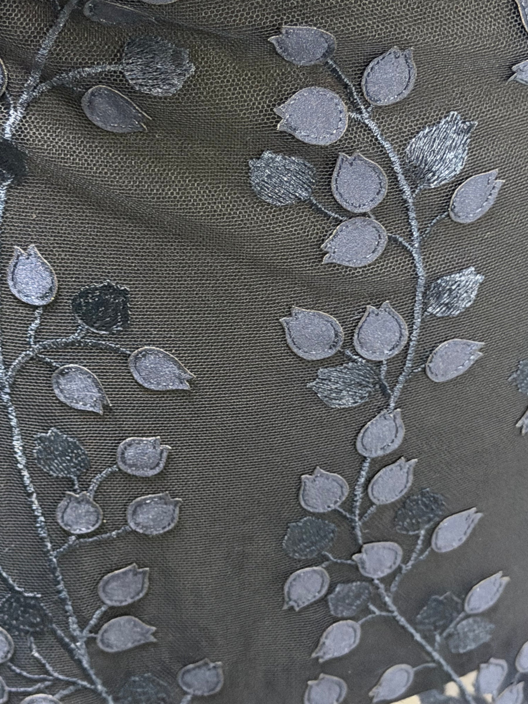 Navy 3D Embroidered Lace - EB5034