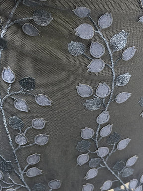 Navy 3D Embroidered Lace - EB5034