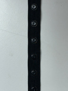 Black 25mm Spaced Popper Tape - A84