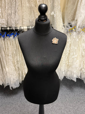 Dark Grey/Dusky Rose Beaded Motif - MT3005