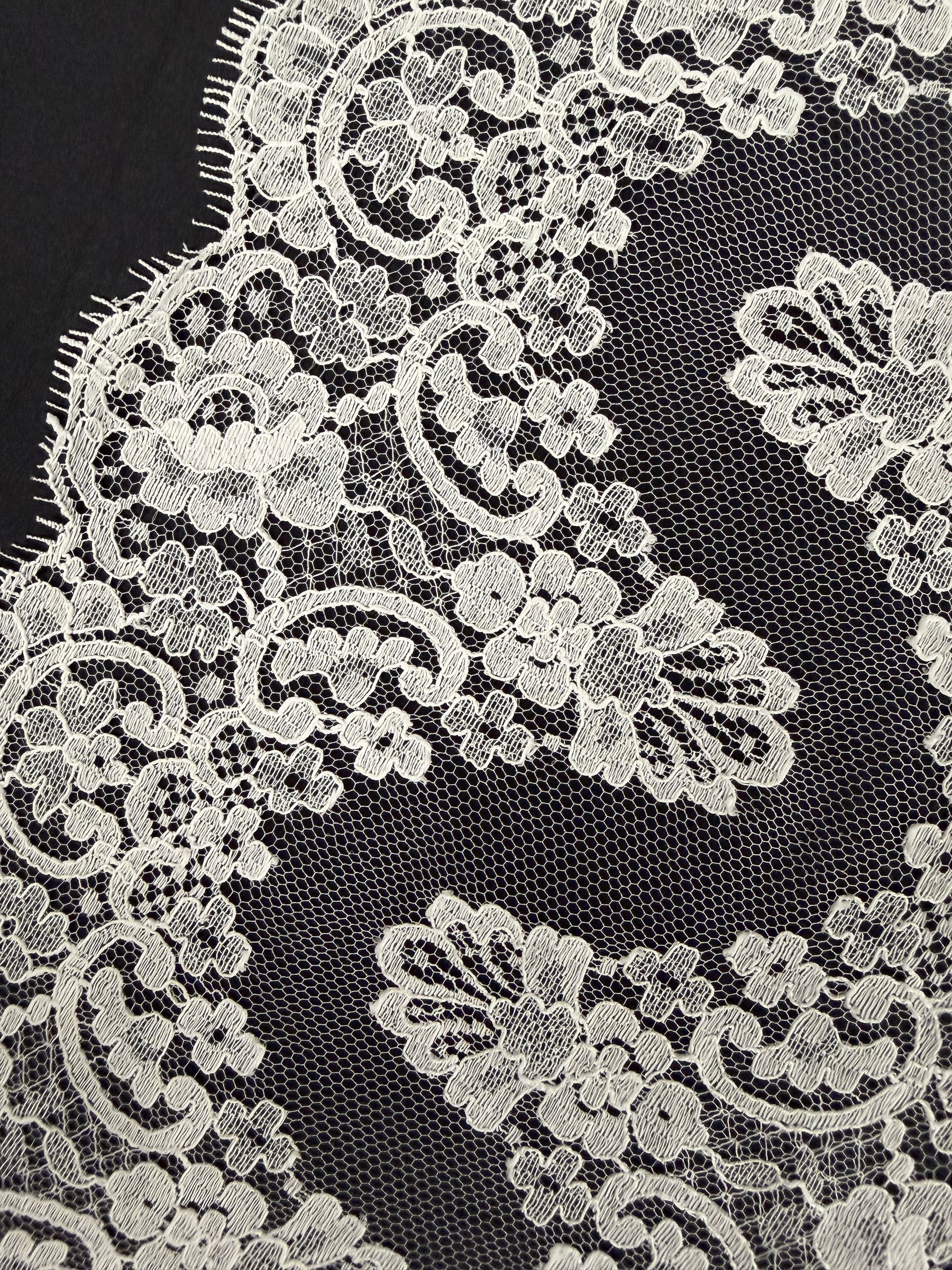 Pale Ivory Chantilly Lace Trim - Natasha