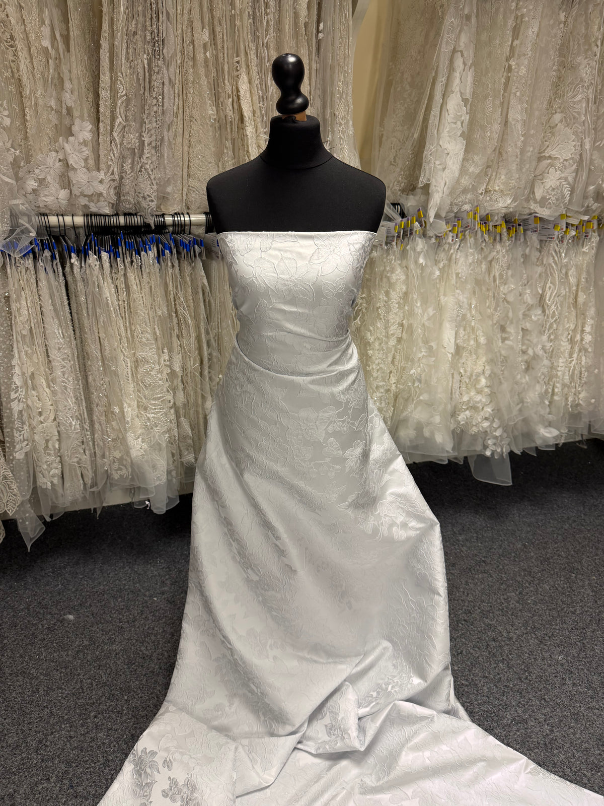 Silver Brocade Fabric - BR1010