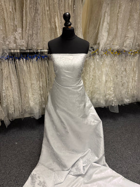 Silver Brocade Fabric - BR1010