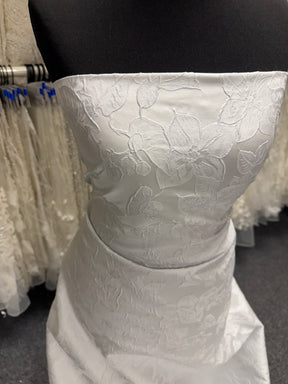 Silver Brocade Fabric - BR1010