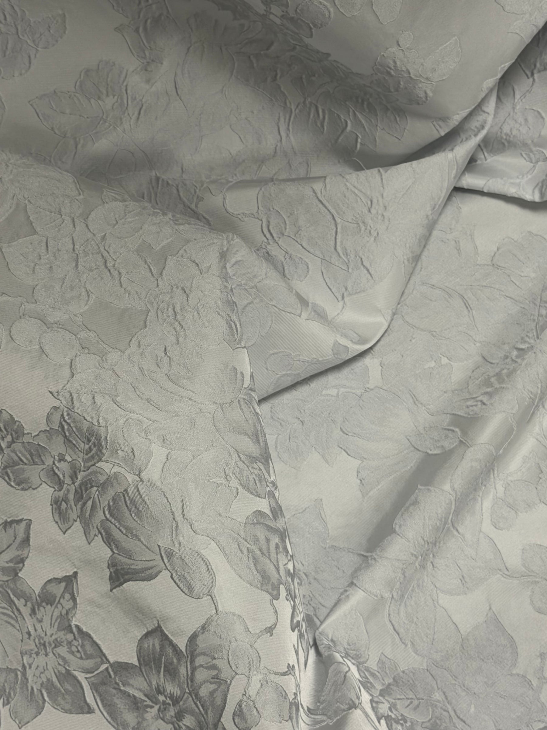 Silver Brocade Fabric - BR1010
