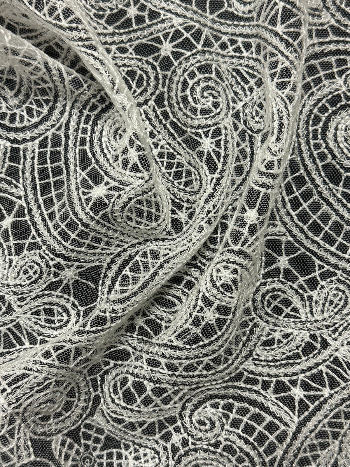 Ivory Embroidered Tulle - EB5017