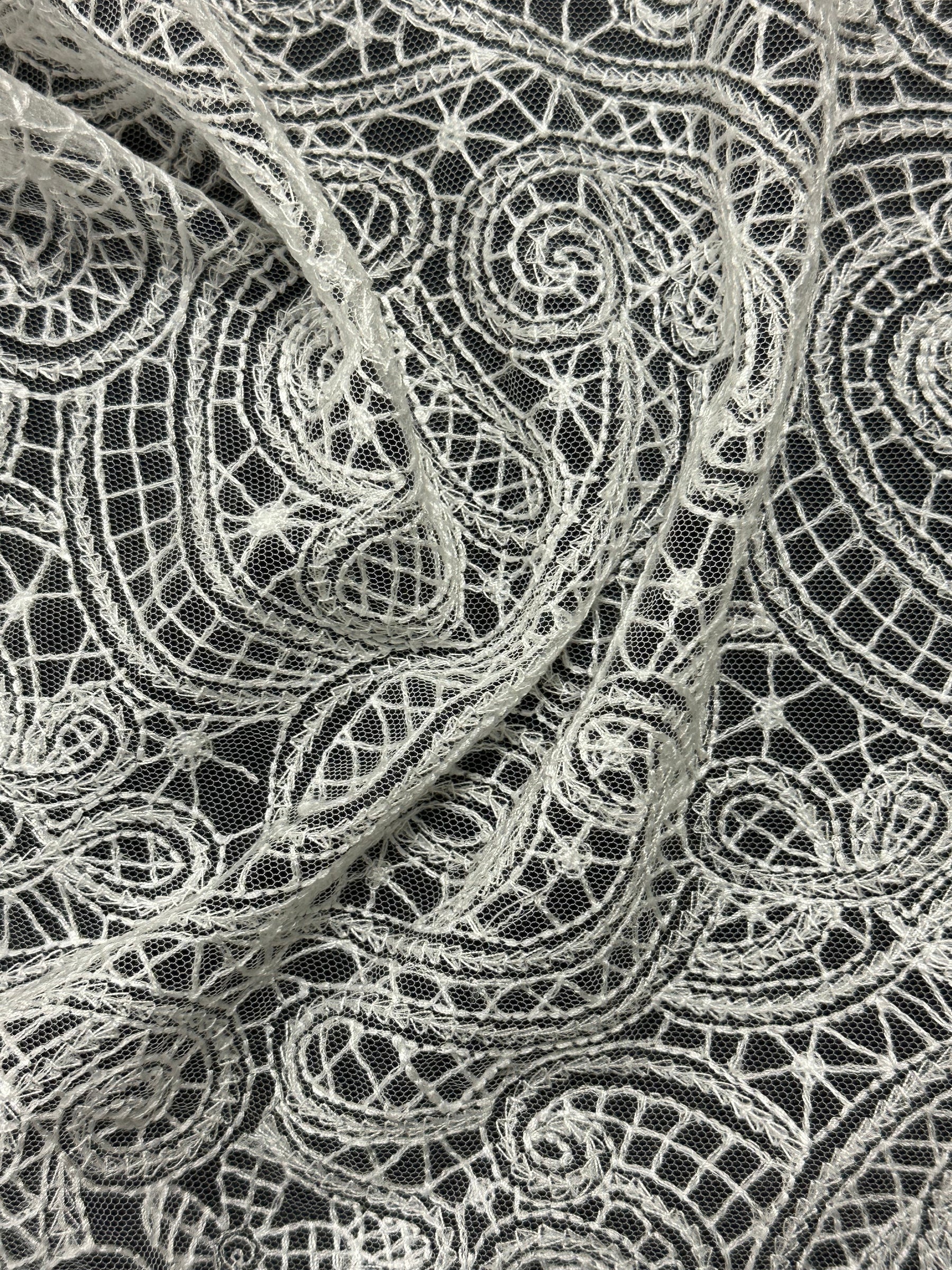 Ivory Embroidered Tulle - EB5017