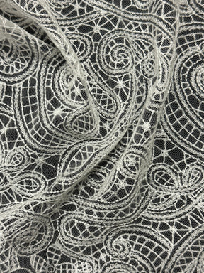 Ivory Embroidered Tulle - EB5017