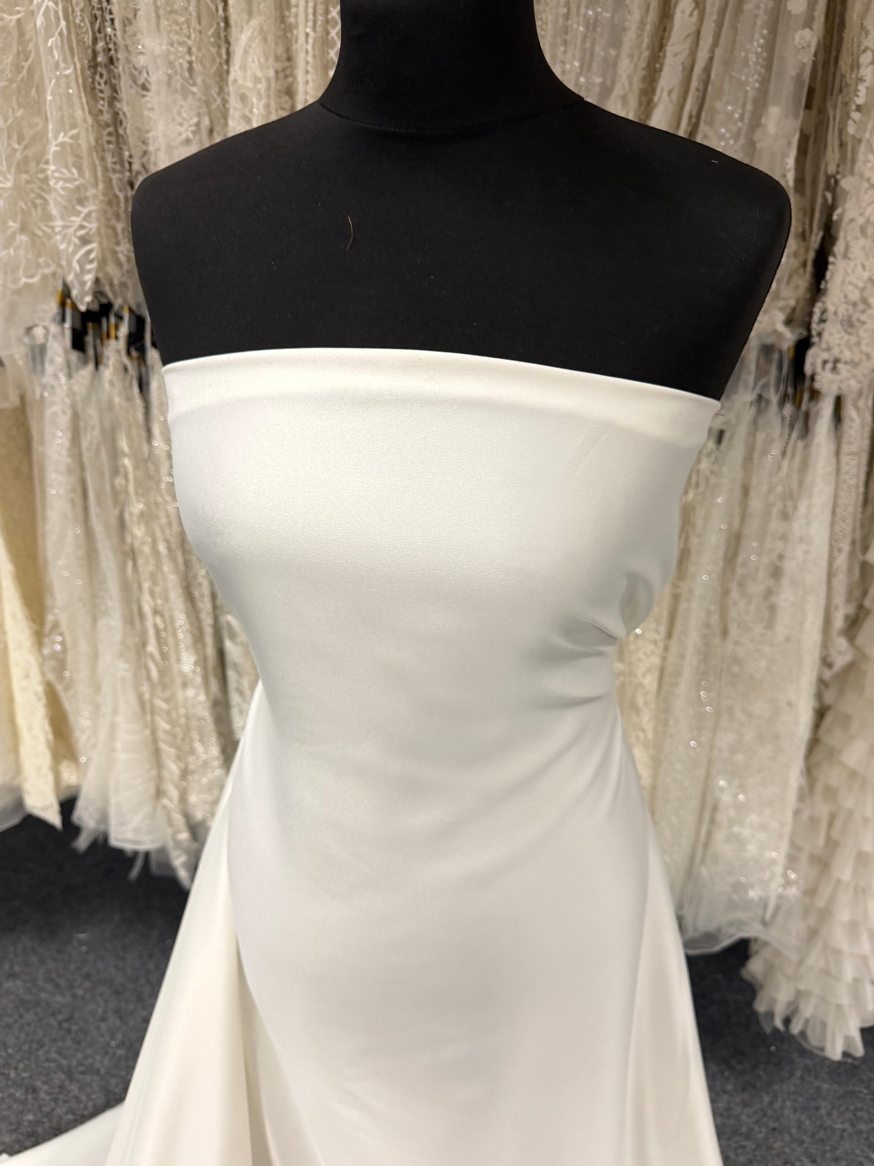Ivory Polyester Satin Backed Crepe - P60