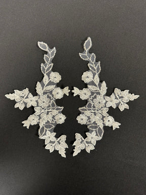 Ivory Beaded Lace Appliques - MT4004