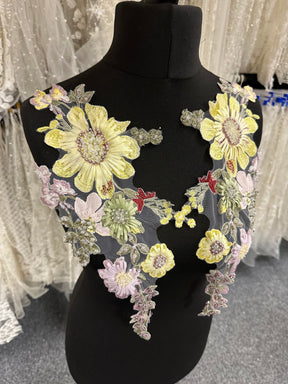 Multicoloured Beaded Lace Appliques - MT4019