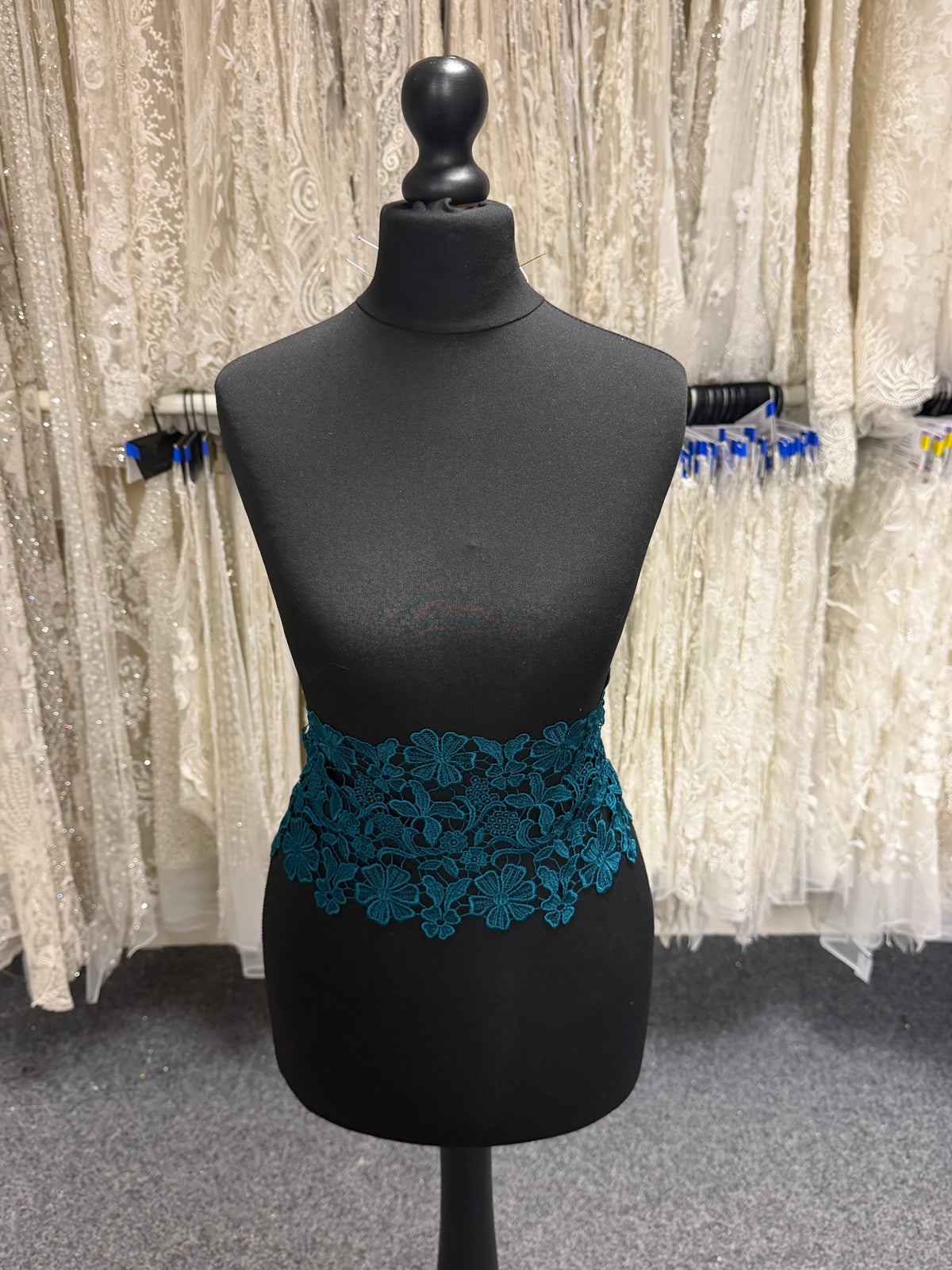 Teal Guipure Lace Trim – T347