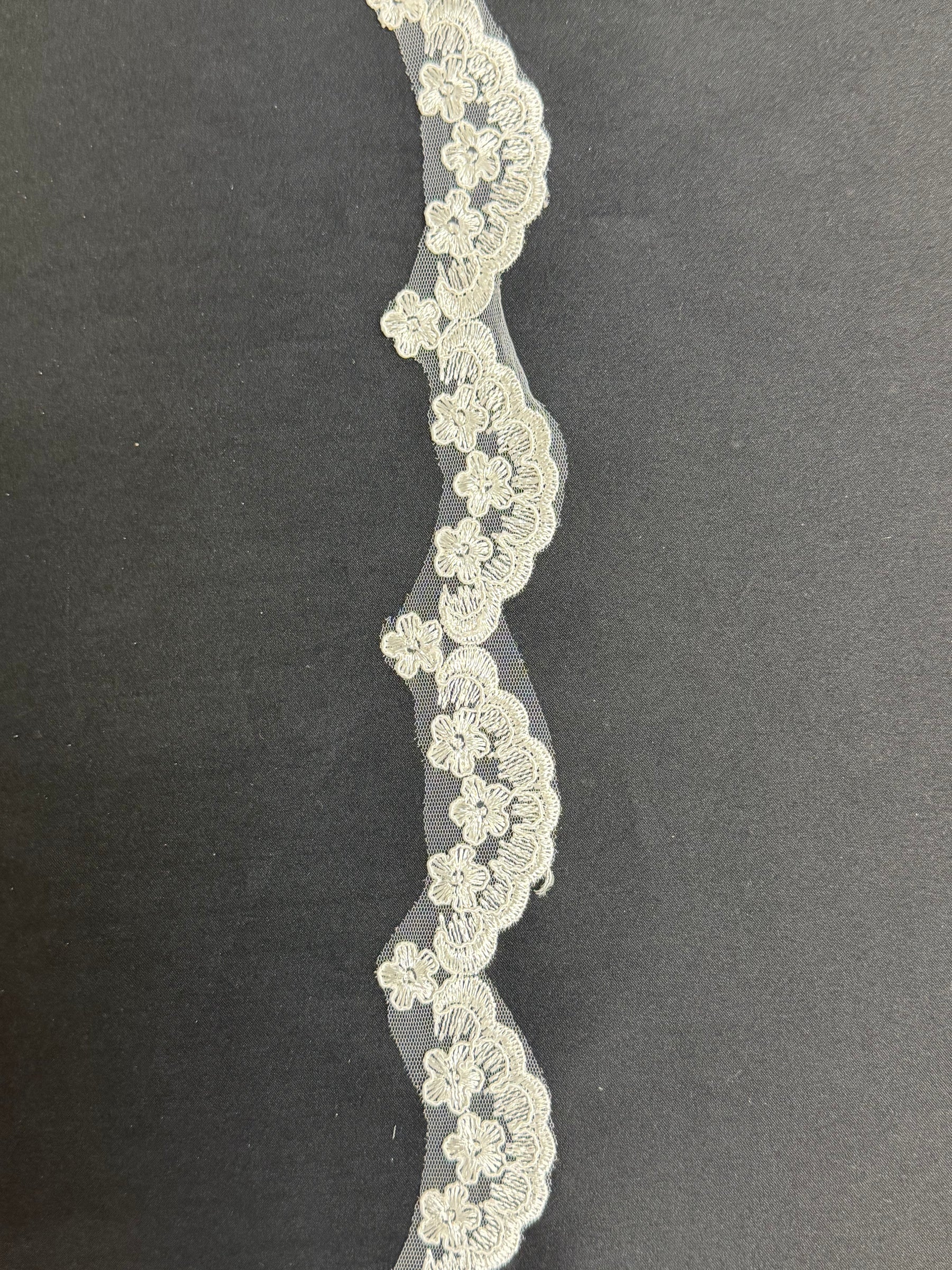 Ivory Corded Sequin Edging - T713