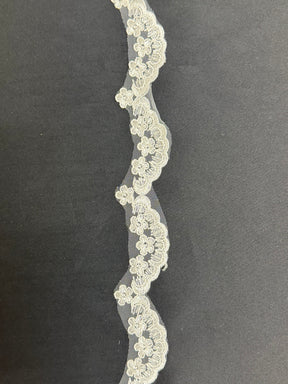 Ivory Corded Sequin Edging - T713