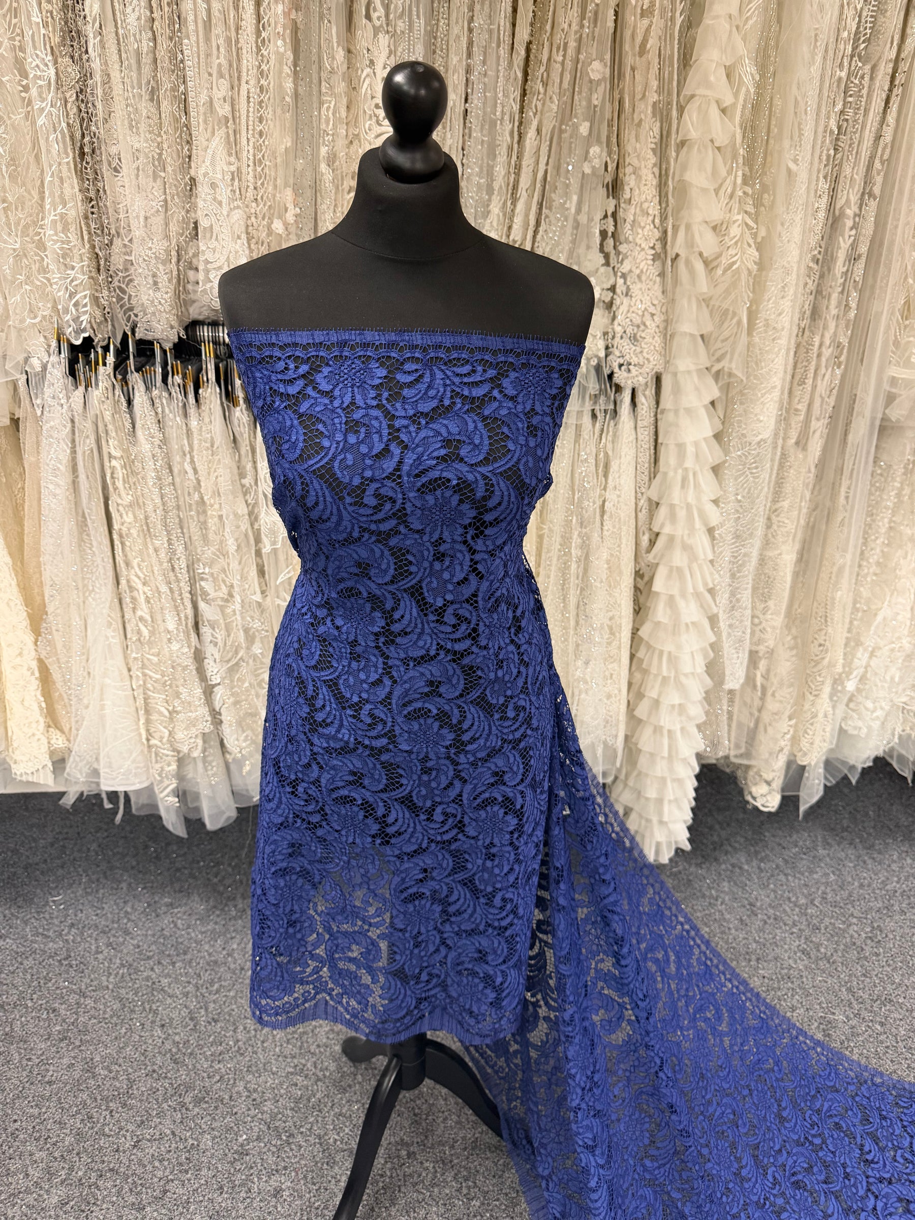 Electric Blue Eco French Corded Lace - LA4007