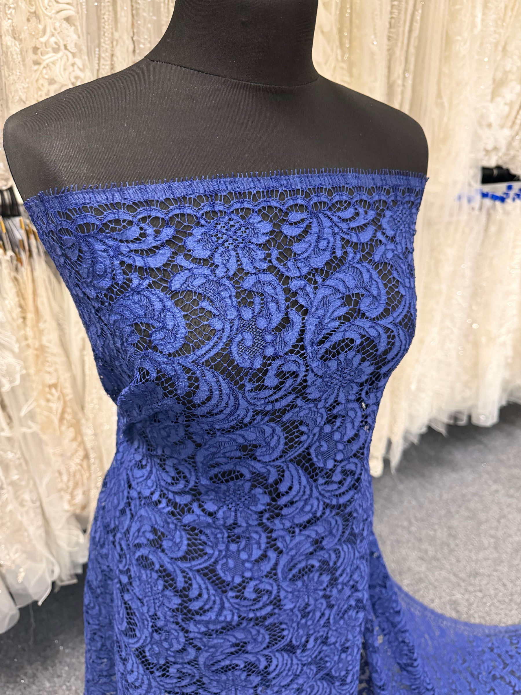 Electric Blue Eco French Corded Lace - LA4007