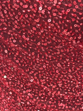 Wine Embroidered Beaded Tulle - EB1012