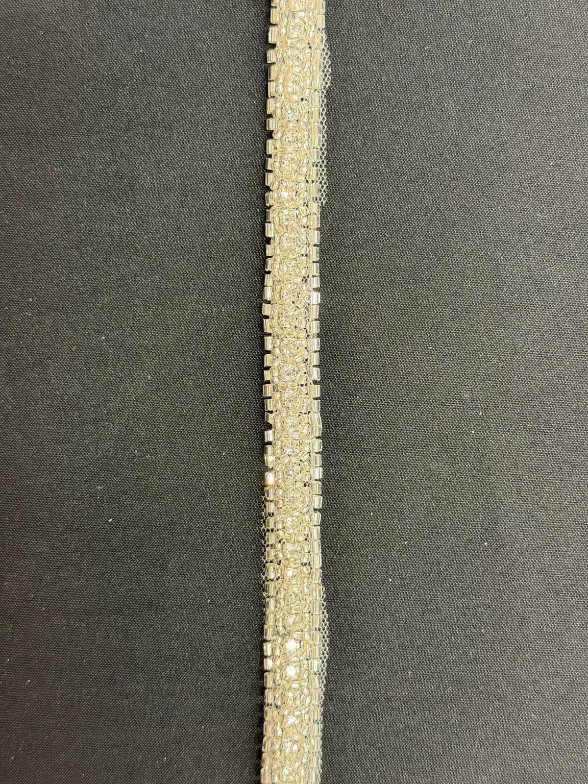 Crystal/Silver Crystal Beaded Edging - T725