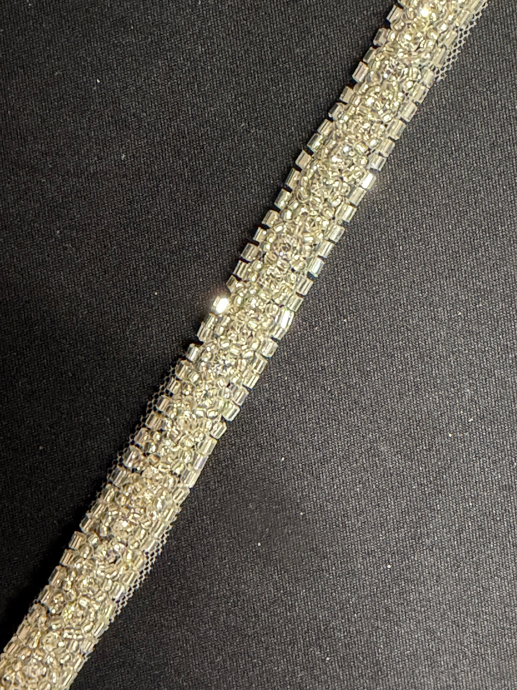 Crystal/Silver Crystal Beaded Edging - T725
