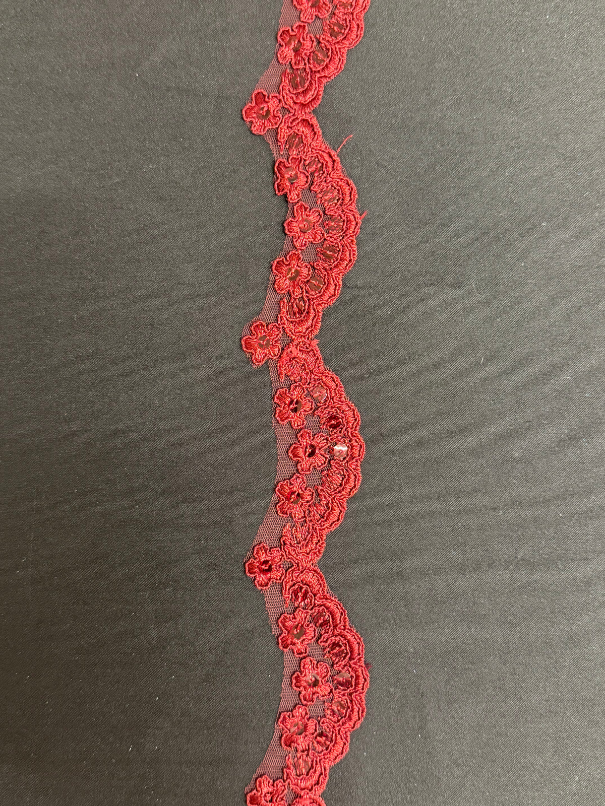 Wine Corded Sequin Edging - T713