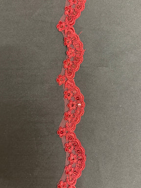Wine Corded Sequin Edging - T713