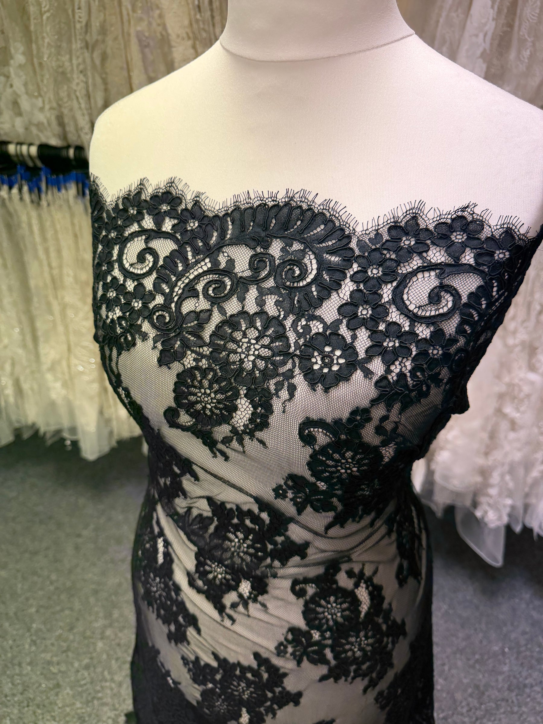 Black Corded Lace - P655