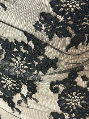 Black Corded Lace - P655