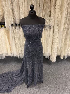 Navy Beaded Lace - Baltic