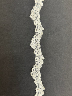 White Embroidered Lace Trim - T744