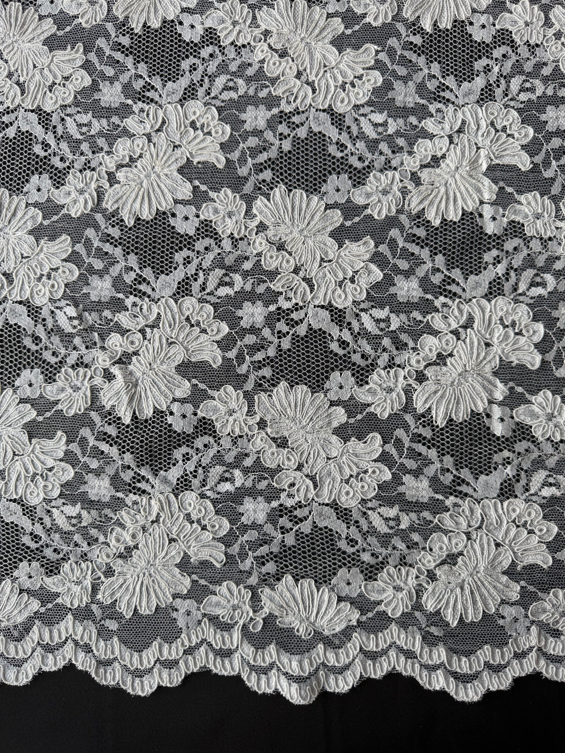 Pale Ivory Corded Wedding Lace - P379