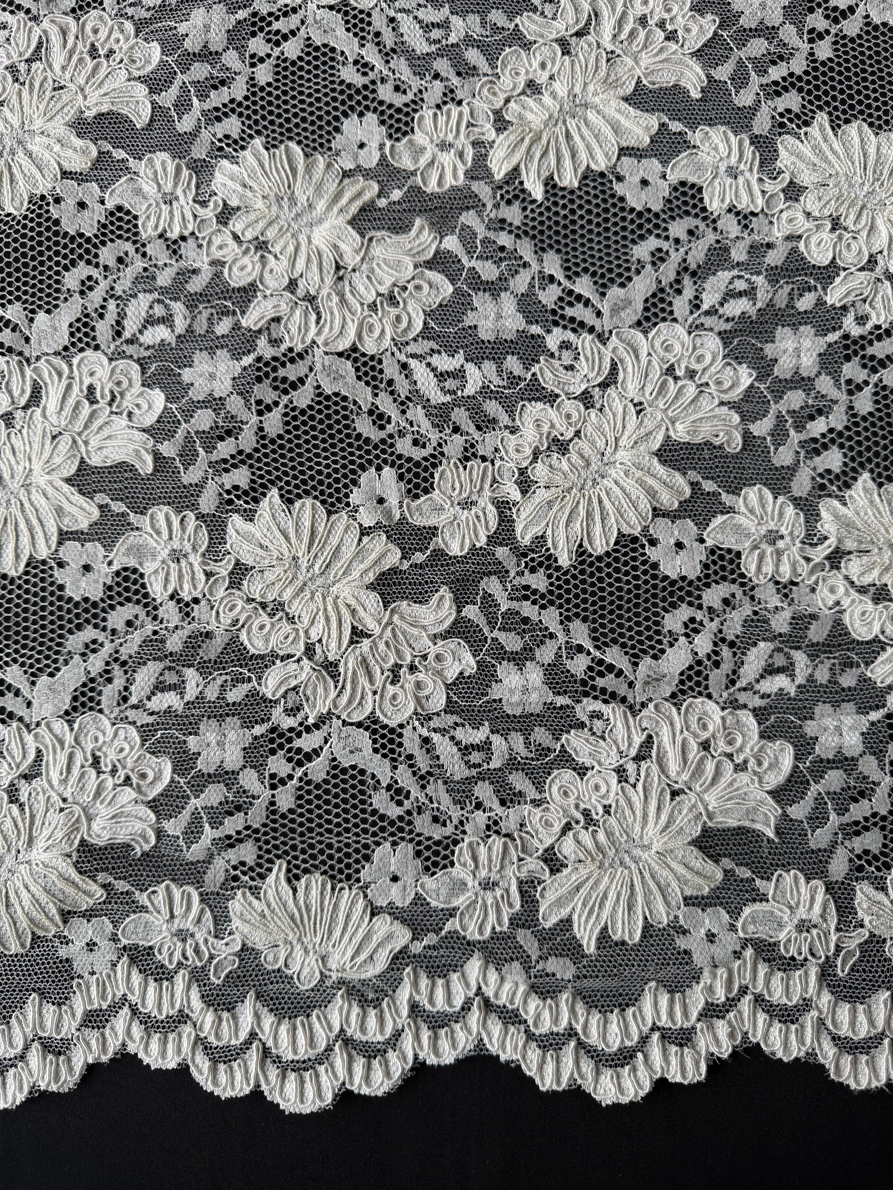 Dark Ivory Corded Wedding Lace - P379