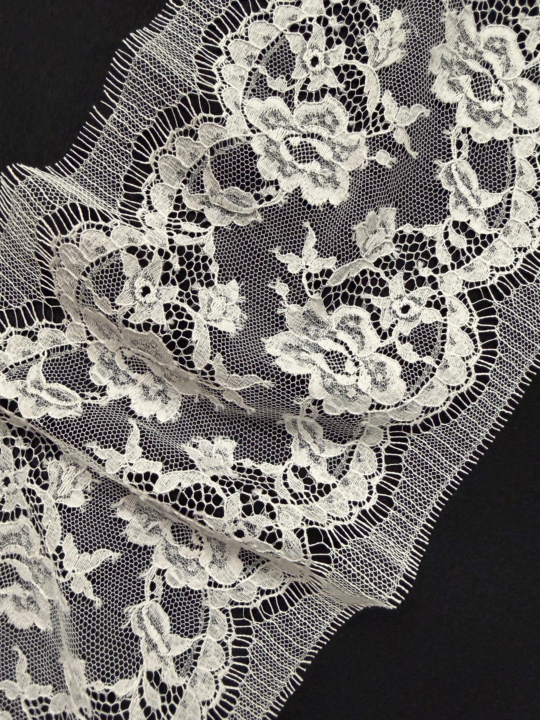 Pale Ivory Chantilly Lace Trim -  Hugorie