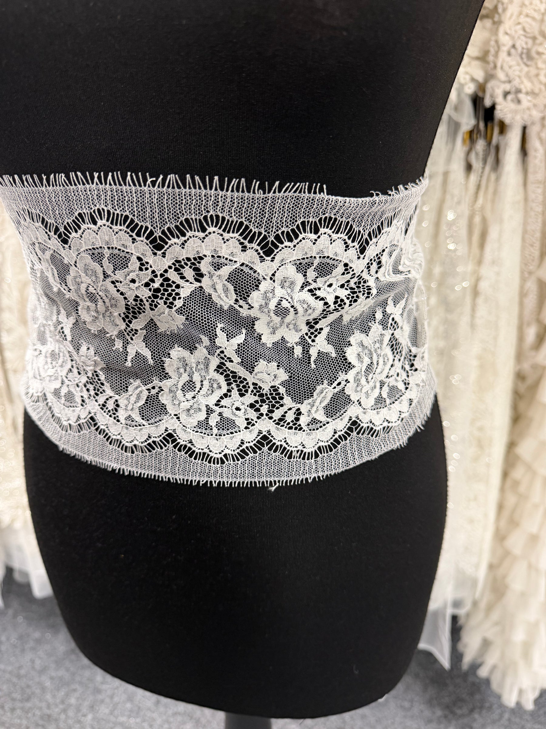 Pale Ivory Chantilly Lace Trim -  Hugorie