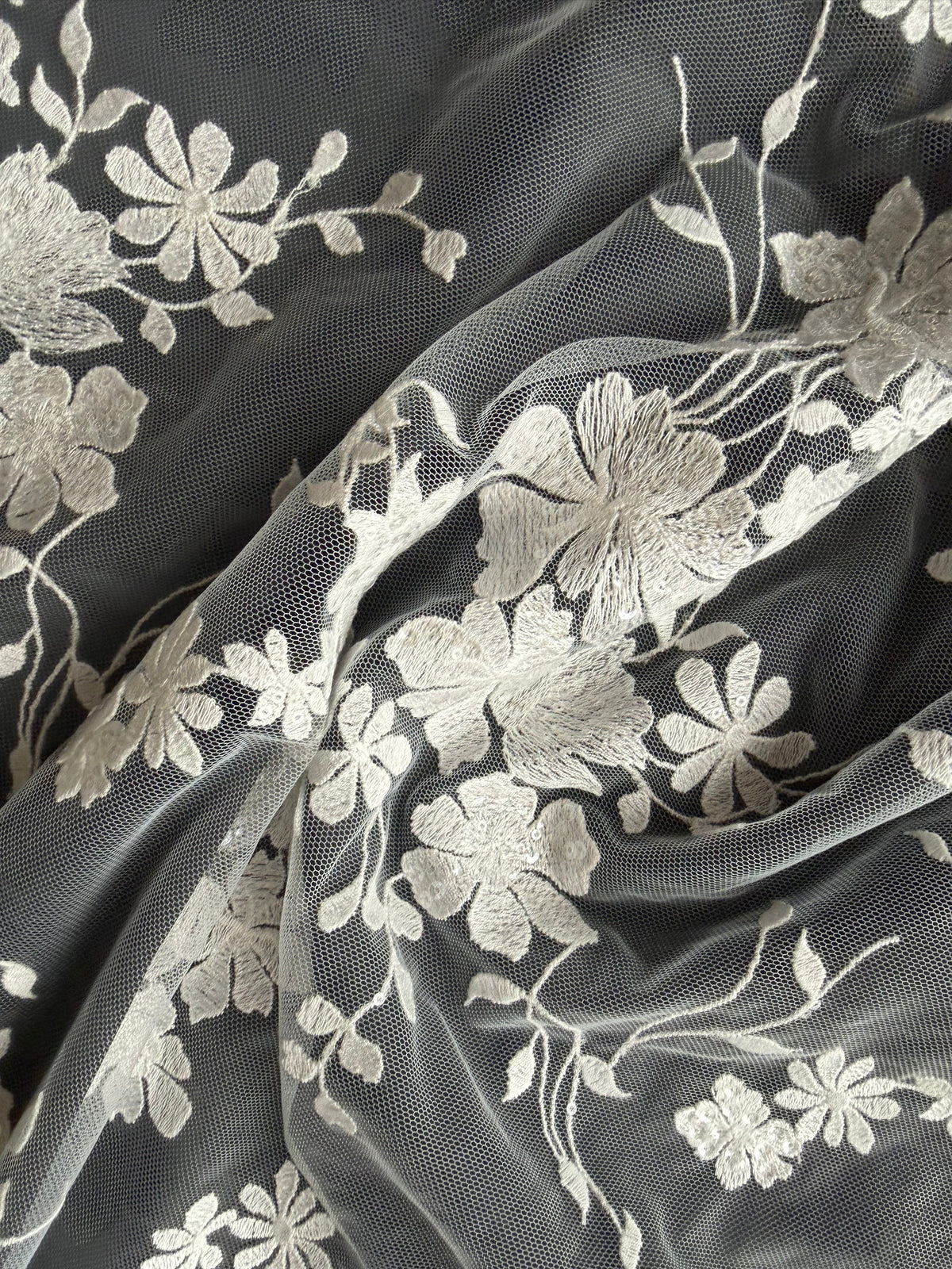 Ivory Sequin Lace - EB3063