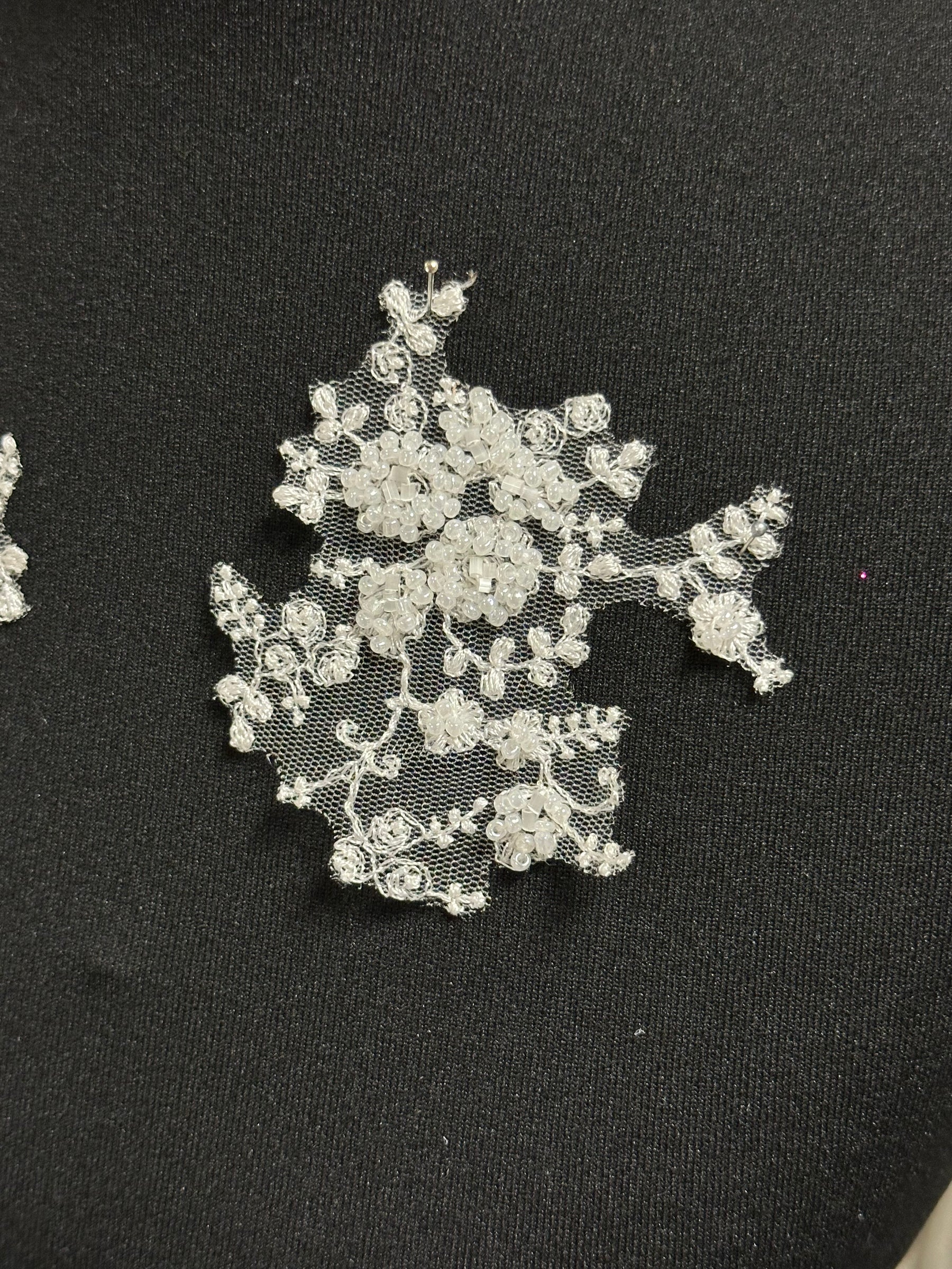 Ivory Floral Lace Appliques - T24